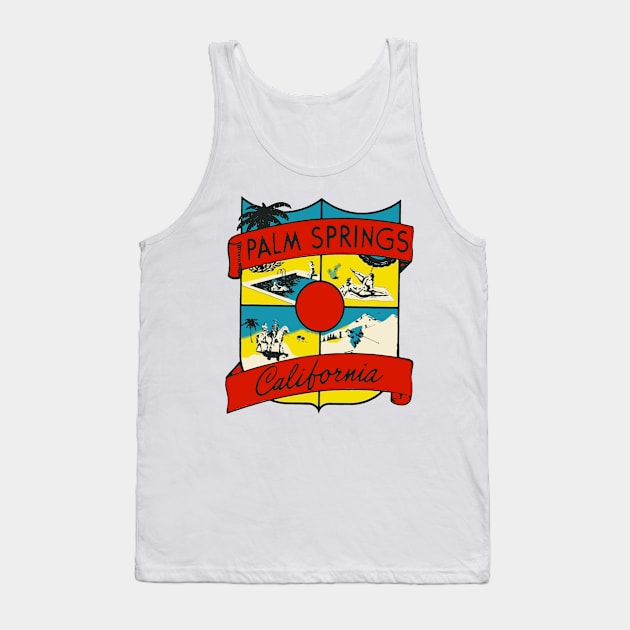 Vintage Palm Springs California Decal Tank Top by zsonn